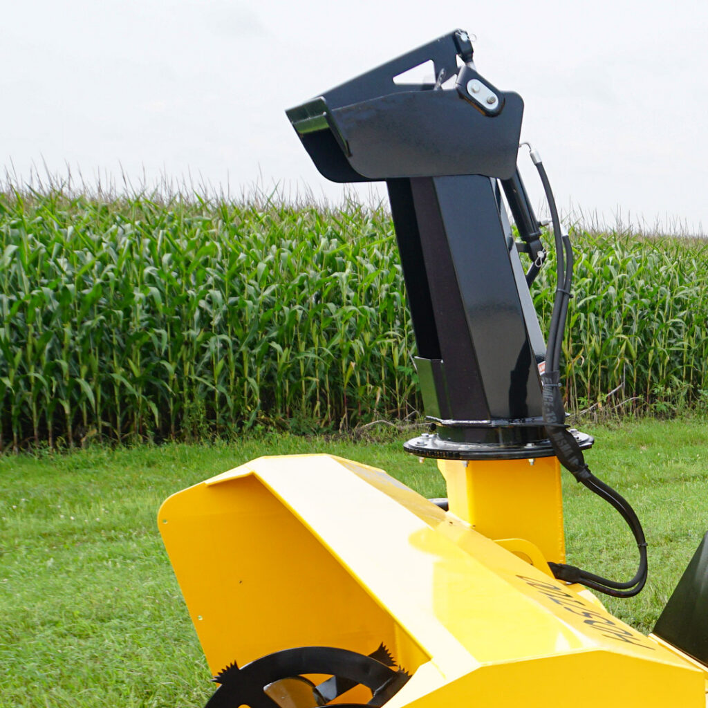 HitchDoc hydraulic snowblower chute with hydraulic rotation and deflection control